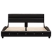 Estructura de cama con LED sin colchón cuero negro 140x200 cm