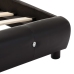 Estructura de cama con LED sin colchón cuero negro 140x200 cm