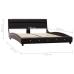 Estructura de cama con LED sin colchón cuero negro 140x200 cm