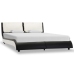 vidaXL Estructura de cama cuero sintético negro y blanco 140x200 cm