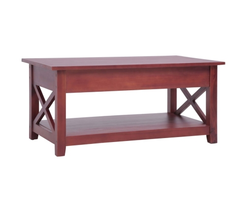 Mesa de centro de madera maciza de caoba marrón 100x55x46 cm