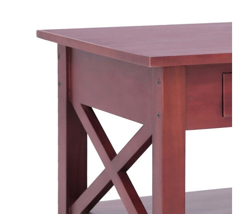 Mesa de centro de madera maciza de caoba marrón 100x55x46 cm