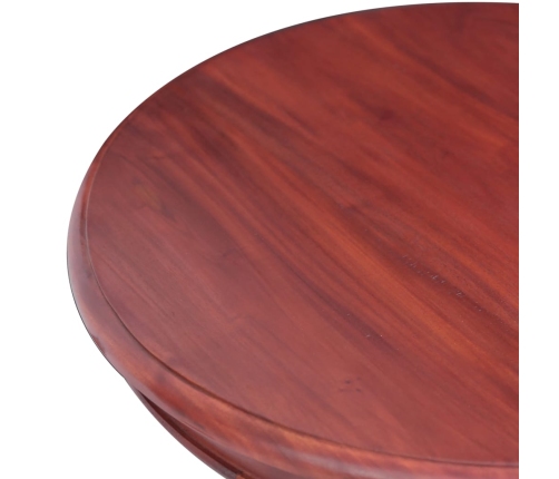 Mesa auxiliar de madera maciza de caoba marrón 50x50x65 cm