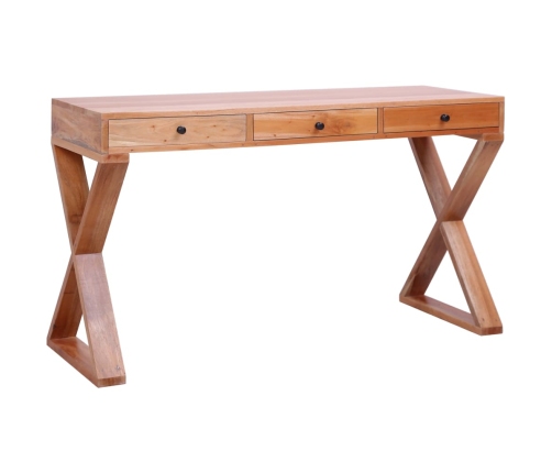 Escritorio ordenador madera maciza de caoba natural 132x47x77cm