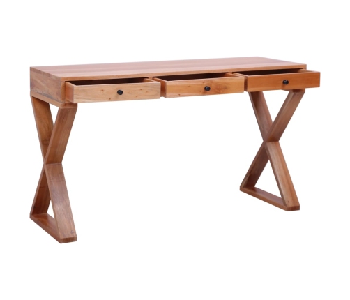 Escritorio ordenador madera maciza de caoba natural 132x47x77cm