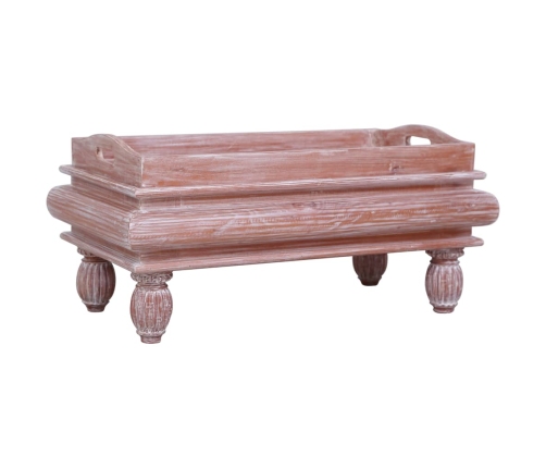 Mesa de centro de madera maciza de caoba marrón 90x50x40 cm