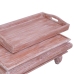 Mesa de centro de madera maciza de caoba marrón 90x50x40 cm