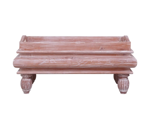 Mesa de centro de madera maciza de caoba marrón 90x50x40 cm