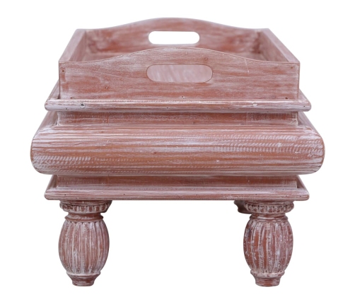 Mesa de centro de madera maciza de caoba marrón 90x50x40 cm