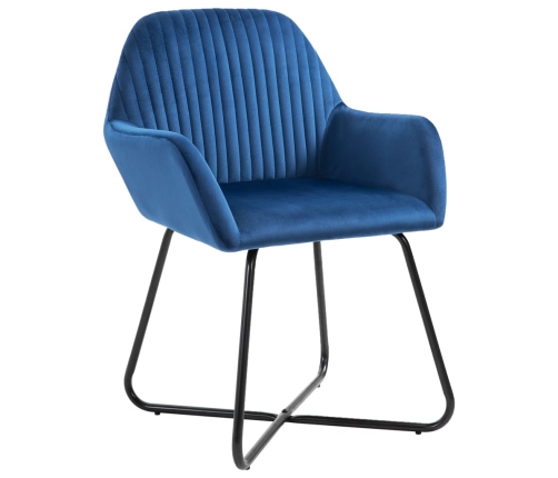 Sillas de comedor 2 unidades terciopelo azul