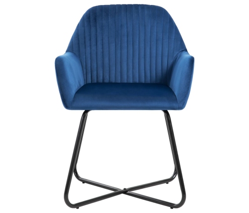 Sillas de comedor 2 unidades terciopelo azul