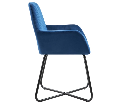 Sillas de comedor 2 unidades terciopelo azul