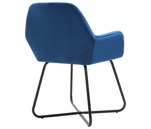Sillas de comedor 2 unidades terciopelo azul
