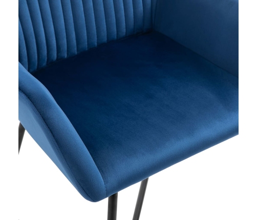 Sillas de comedor 2 unidades terciopelo azul