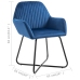 Sillas de comedor 2 unidades terciopelo azul