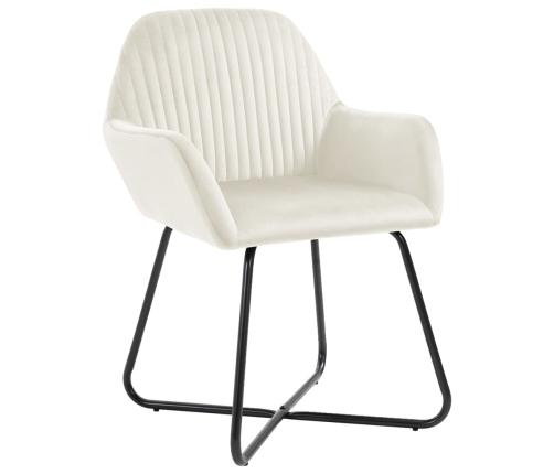 Sillas de comedor 2 unidades terciopelo crema