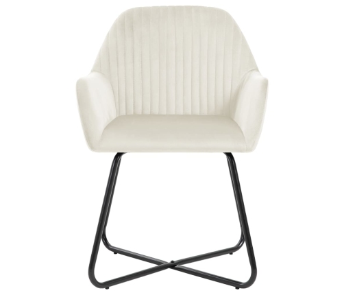 Sillas de comedor 2 unidades terciopelo crema