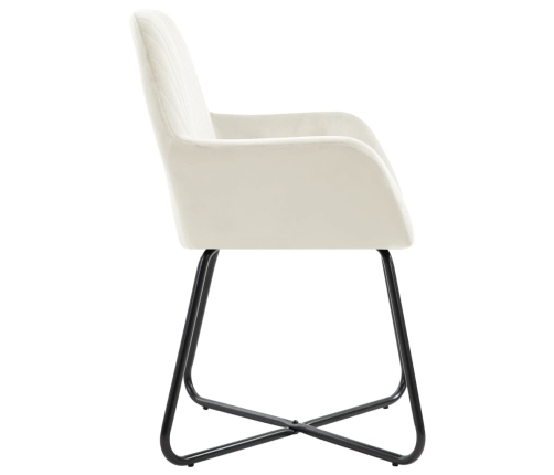 Sillas de comedor 2 unidades terciopelo crema