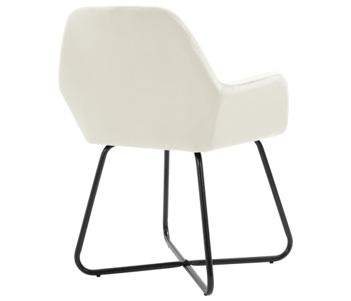 Sillas de comedor 2 unidades terciopelo crema