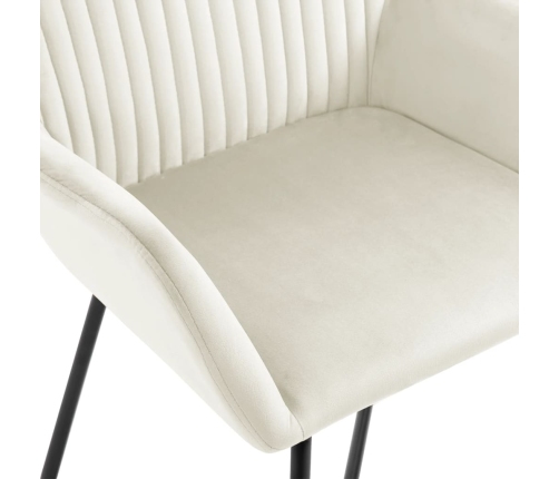 Sillas de comedor 2 unidades terciopelo crema