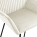 Sillas de comedor 2 unidades terciopelo crema