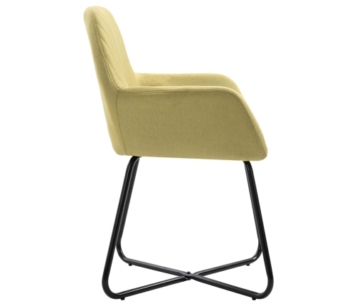 Sillas de comedor 2 unidades tela verde