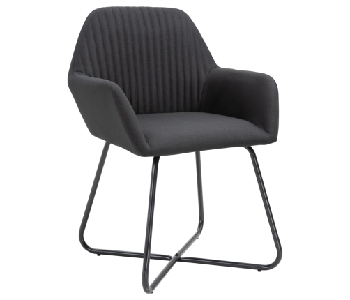 Sillas de comedor 2 unidades tela negro