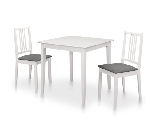 Juego de muebles de comedor 3 piezas MDF blanco