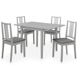 Juego de muebles de comedor 5 piezas MDF gris