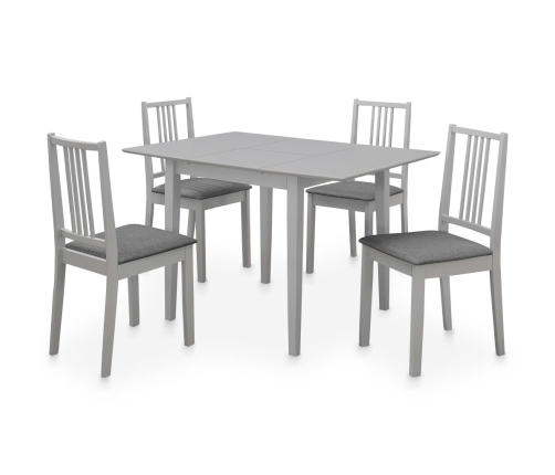 Juego de muebles de comedor 5 piezas MDF gris