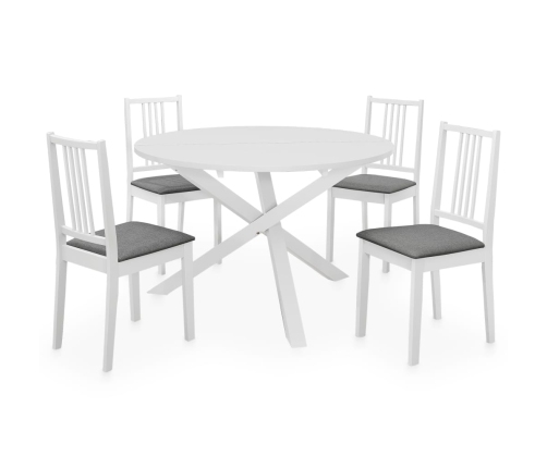 Juego de muebles de comedor 5 piezas MDF blanco