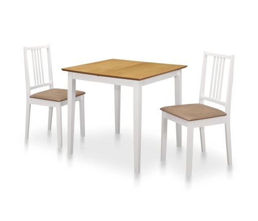 Juego de muebles de comedor 3 piezas MDF blanco