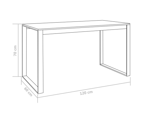 Escritorio para ordenador negro 120x60x70 cm