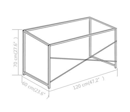 Escritorio para ordenador negro 120x60x70 cm