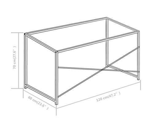 Escritorio para ordenador blanco y roble 120x60x70 cm