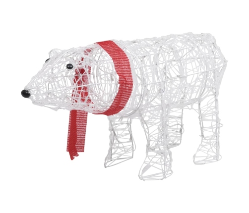 Oso decorativo de Navidad con 45 LEDs acrílico 71x20x38 cm