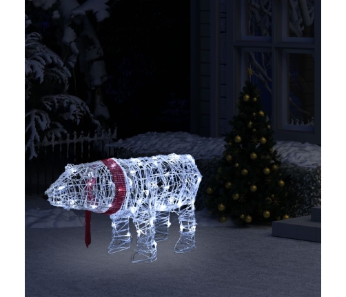 Oso decorativo de Navidad con 45 LEDs acrílico 71x20x38 cm