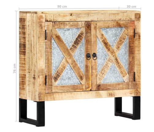 Aparador de madera de mango maciza 80x30x76 cm