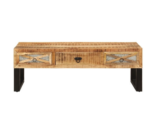 Mesa de centro de madera maciza de mango 110x50x38 cm