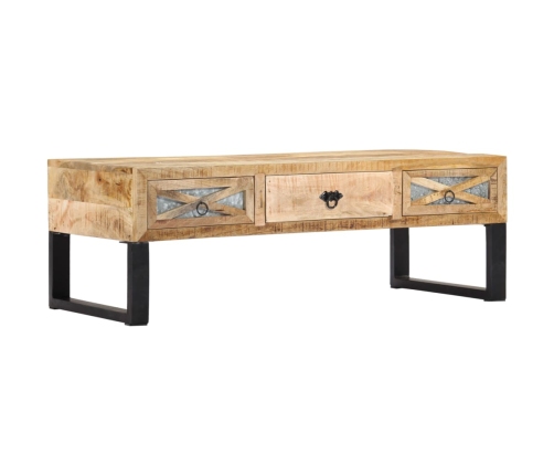 Mesa de centro de madera maciza de mango 110x50x38 cm