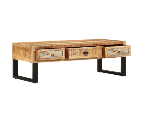 Mesa de centro de madera maciza de mango 110x50x38 cm