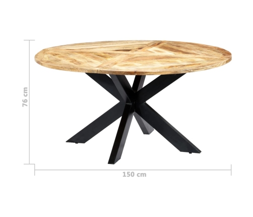 Mesa de comedor redonda de madera maciza de mango 150x76 cm