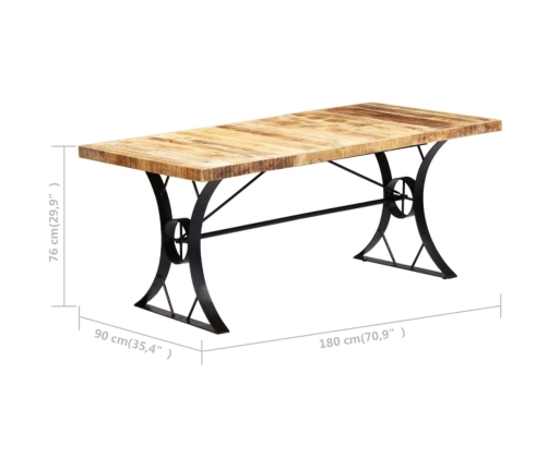 Mesa de comedor de madera maciza de mango 180x90x76 cm