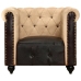 Sillón Chesterfield de cuero auténtico marrón