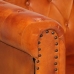 Sillón Chesterfield de cuero auténtico marrón canela