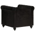 Sillón Chesterfield de cuero auténtico negro