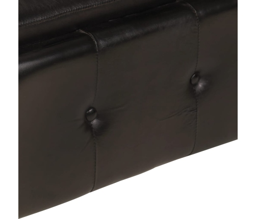 Sofá Chesterfield de 2 plazas cuero auténtico negro