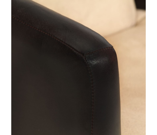 Sillón de cuero auténtico marrón canela y negro