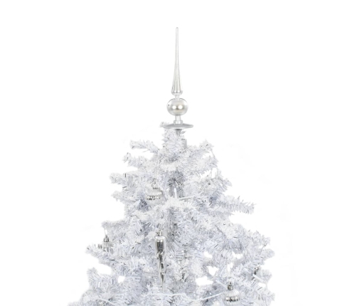 Árbol de Navidad con nieve con base en paraguas blanco 140 cm