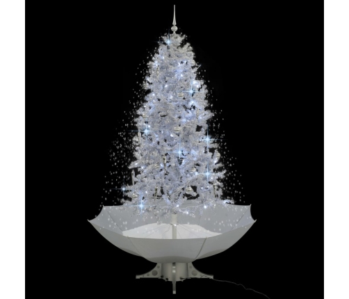 Árbol de Navidad con nieve con base en paraguas blanco 190 cm